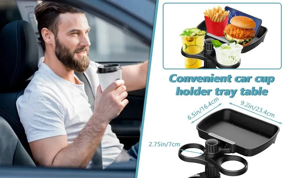 Car Cup Holder with Detachable Tray - Wholesalus