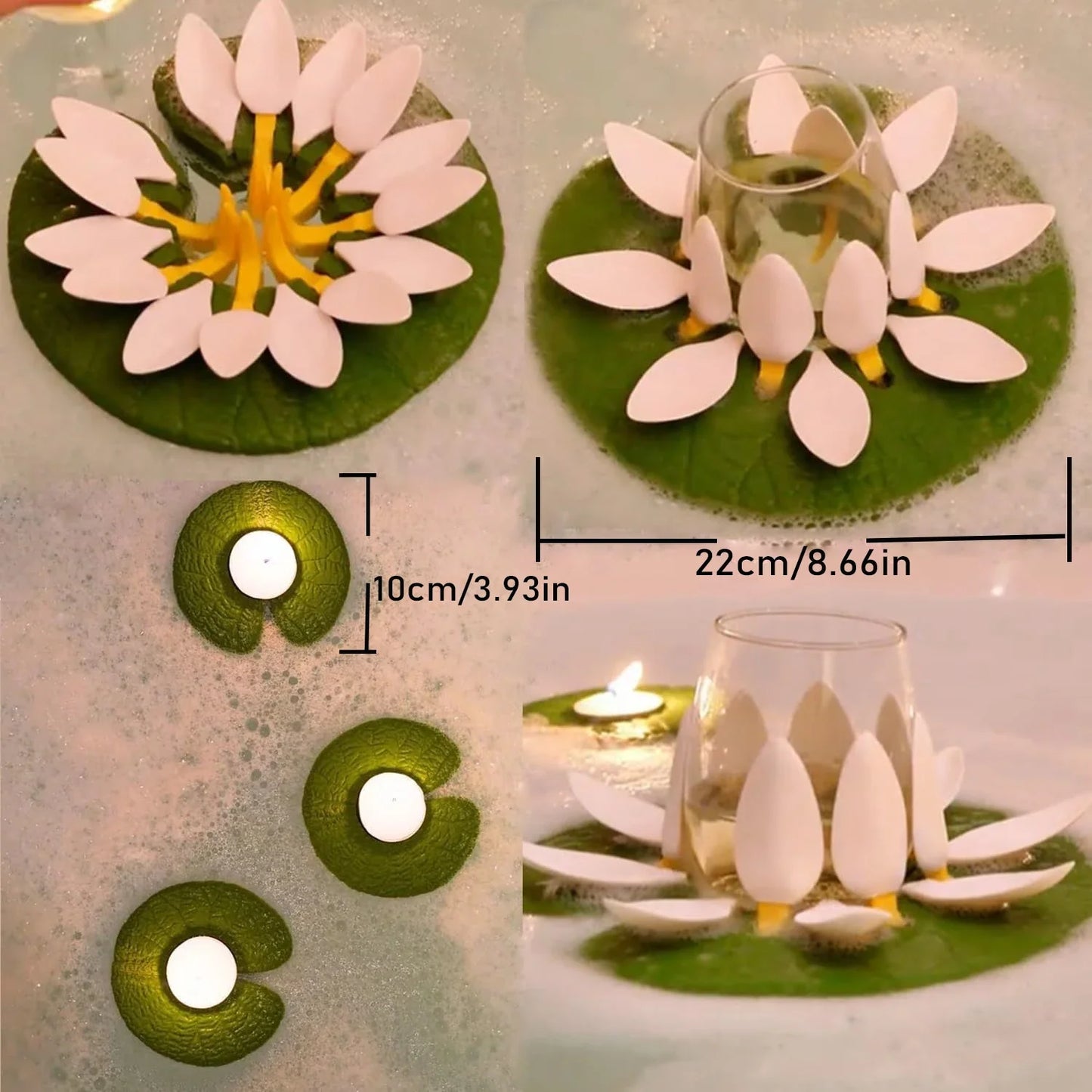 Floating Lotus Candle Holder - 4Pcs - Wholesalus