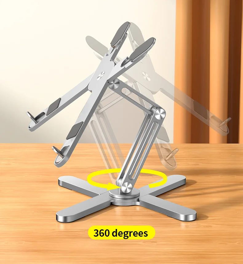 Foldable Aluminum Alloy Rotating Laptop Stand - Wholesalus