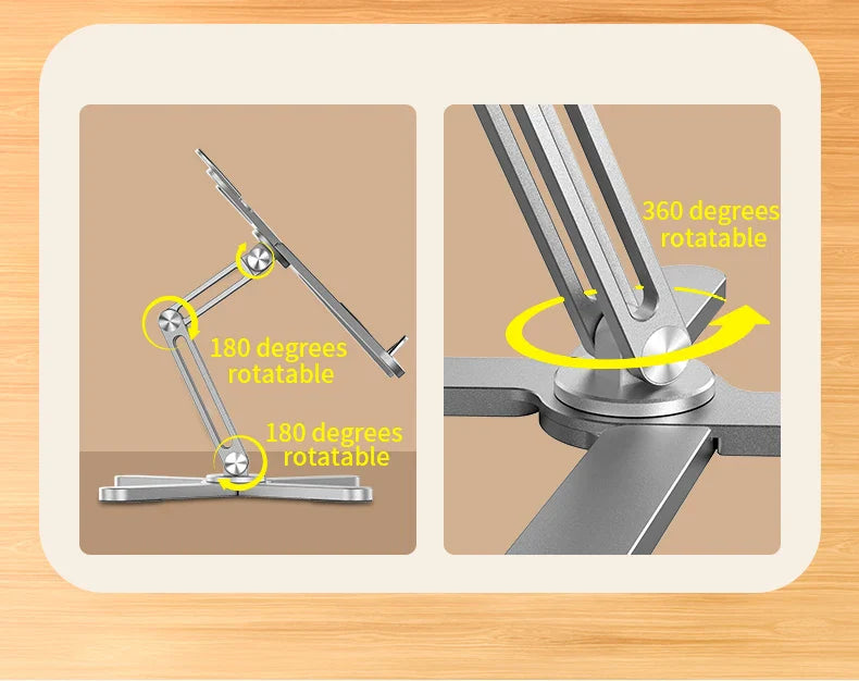 Foldable Aluminum Alloy Rotating Laptop Stand - Wholesalus