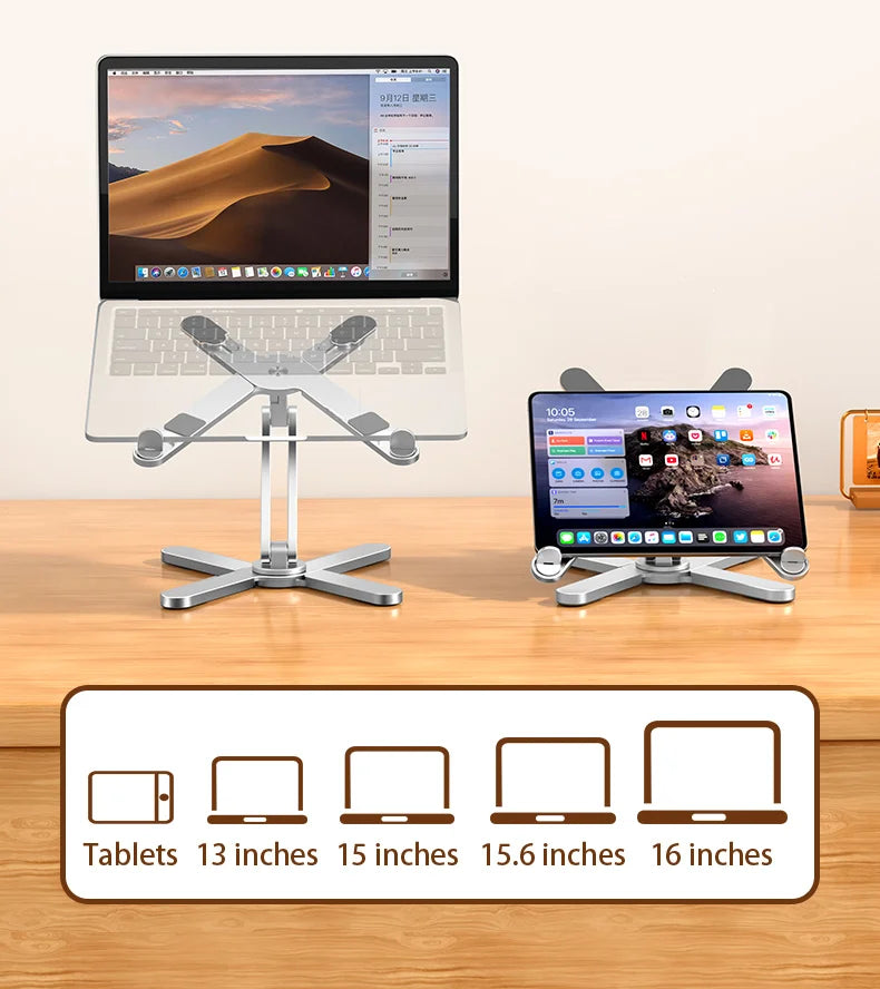 Foldable Aluminum Alloy Rotating Laptop Stand - Wholesalus