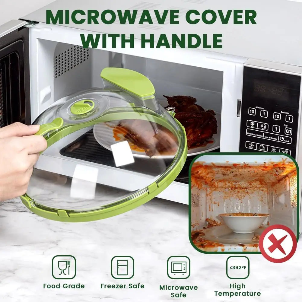 Microwave Splatter Cover With Water Steamer - Wholesalus