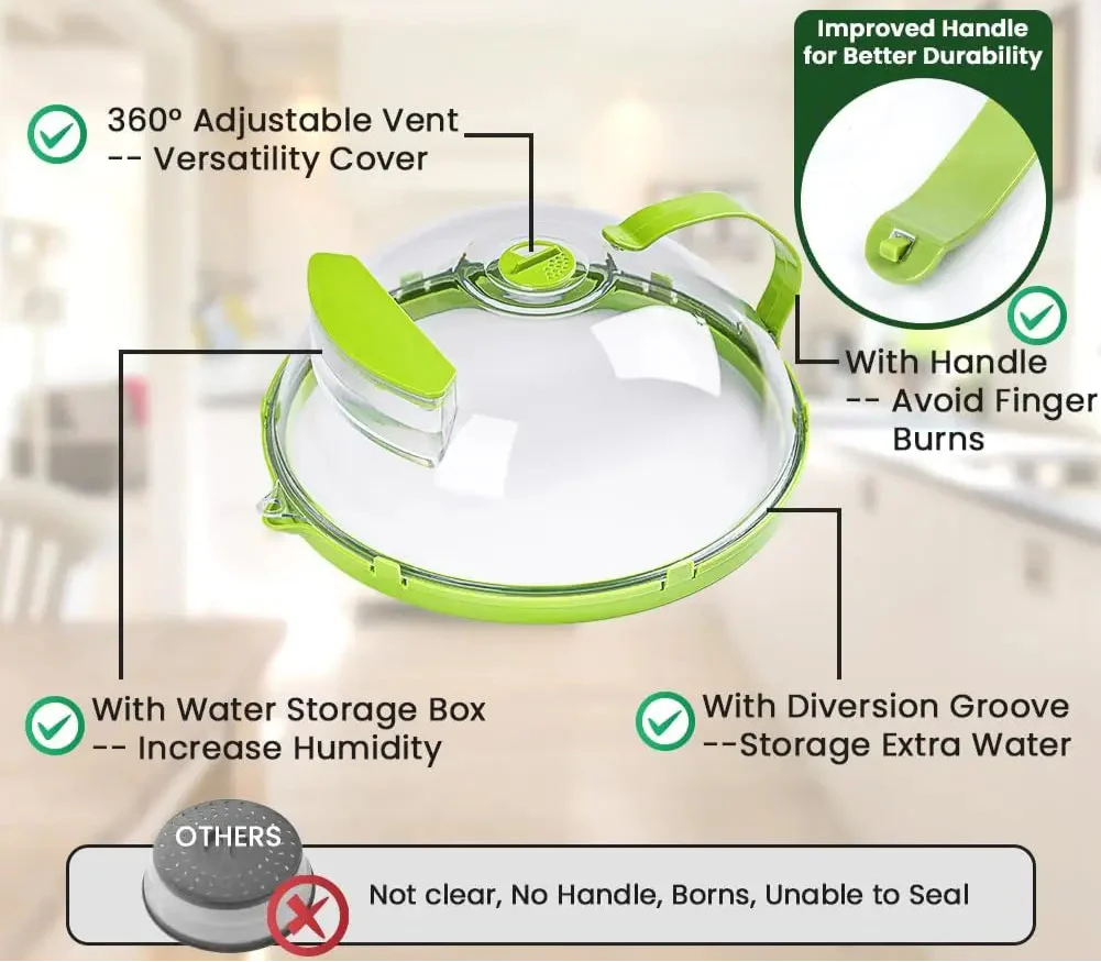 Microwave Splatter Cover With Water Steamer - Wholesalus