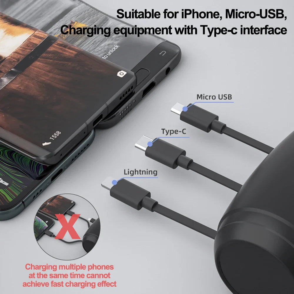 Retractable Car Backseat Fast Charging Adapter - Wholesalus