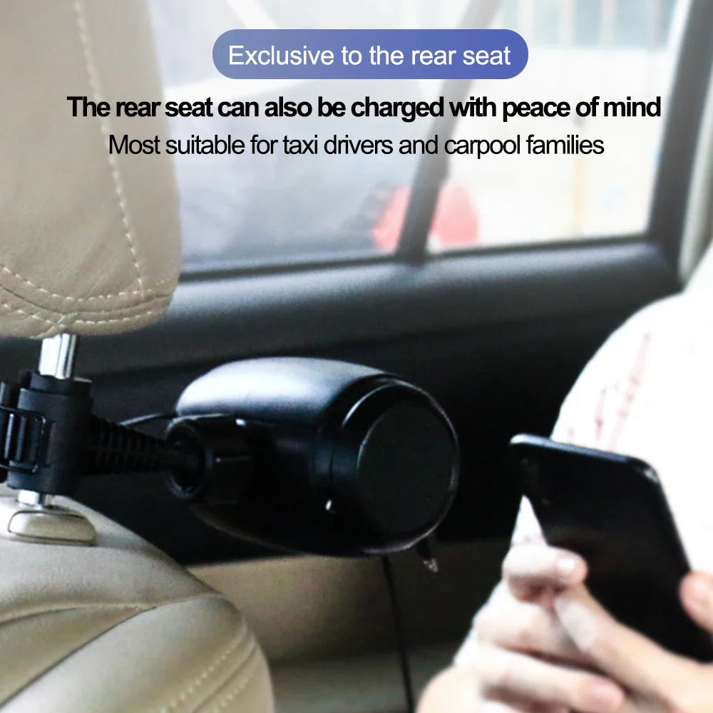Retractable Car Backseat Fast Charging Adapter - Wholesalus