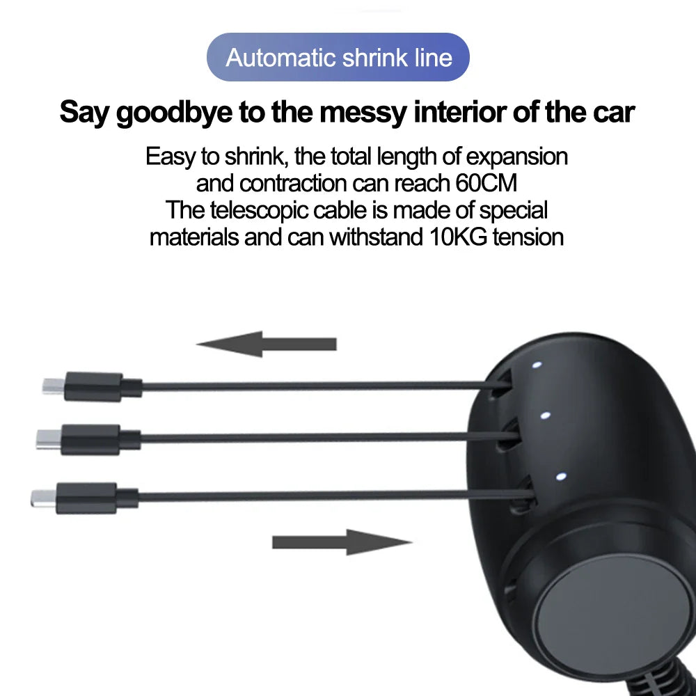 Retractable Car Backseat Fast Charging Adapter - Wholesalus