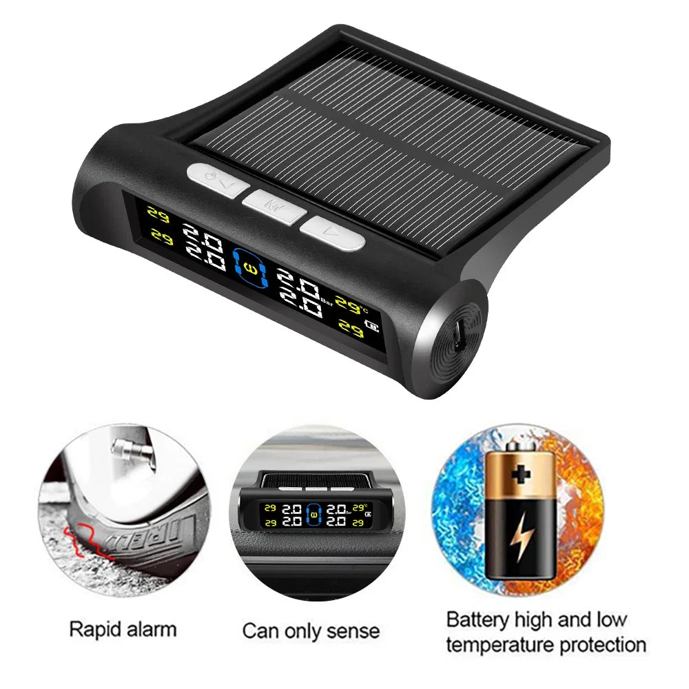 Solar Automobile Tire Pressure Monitoring Gauge - Wholesalus