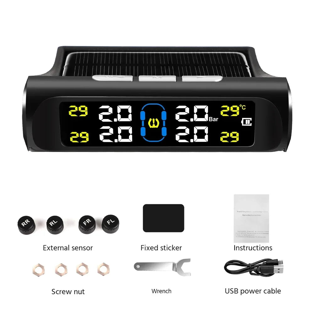 Solar Automobile Tire Pressure Monitoring Gauge - Wholesalus