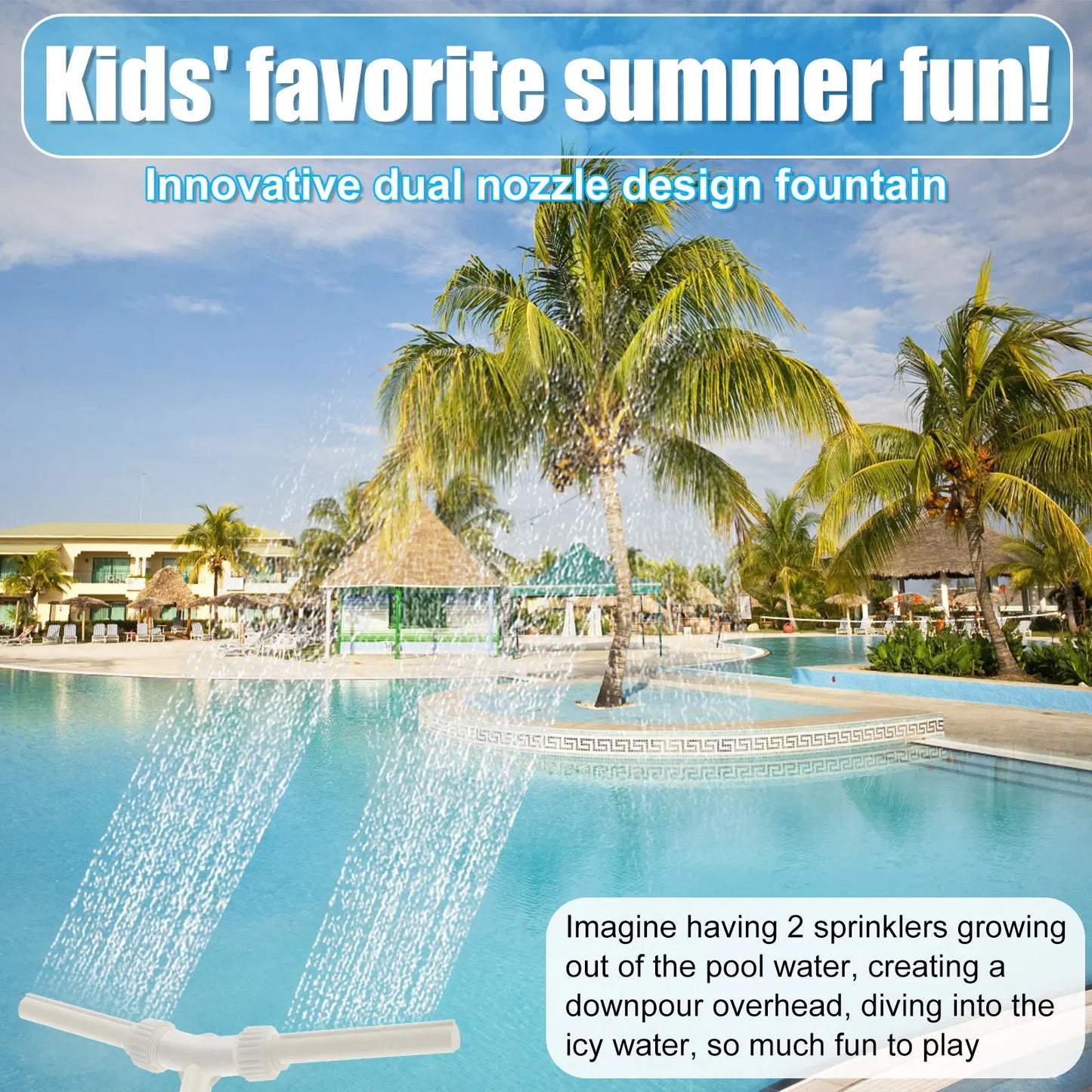 Swimming Pool Dual Spray Water Fountain - Wholesalus