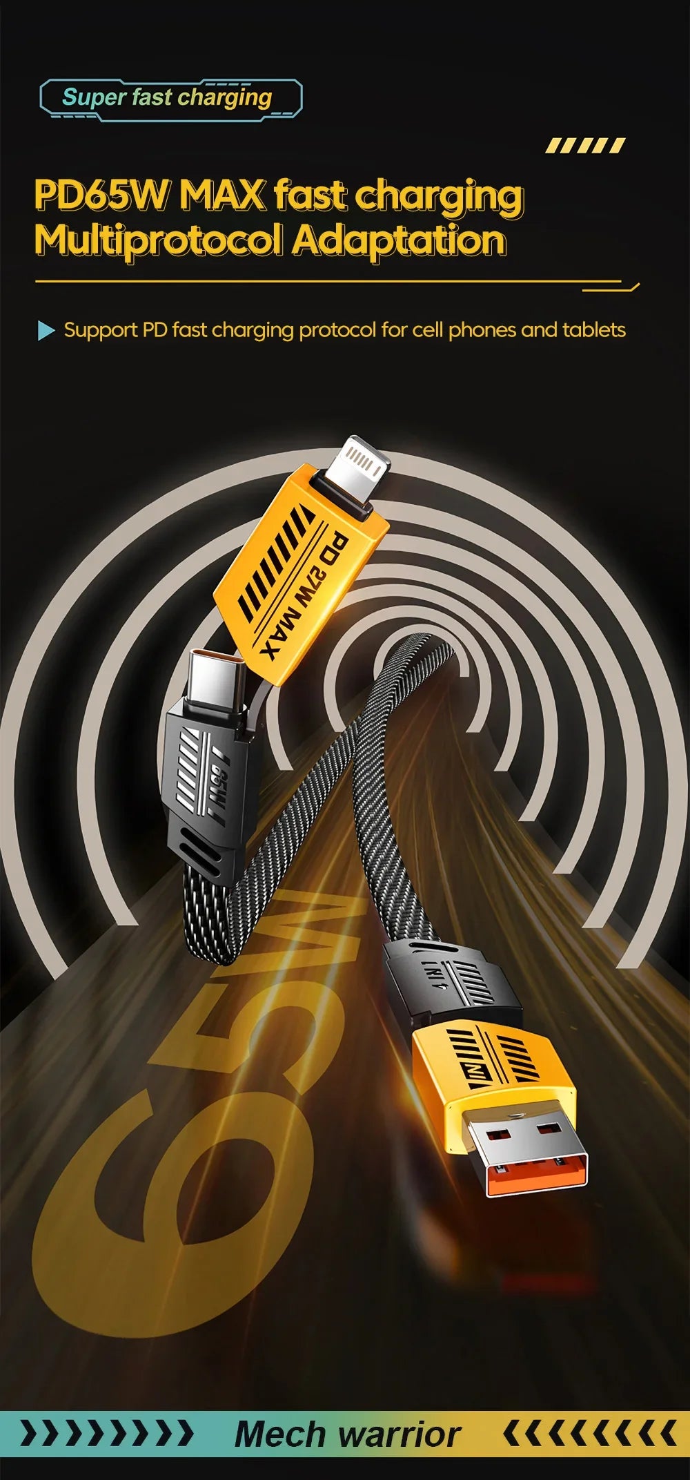 Ultra Strong 4 in 1 Fast Charge Data Cable - Wholesalus