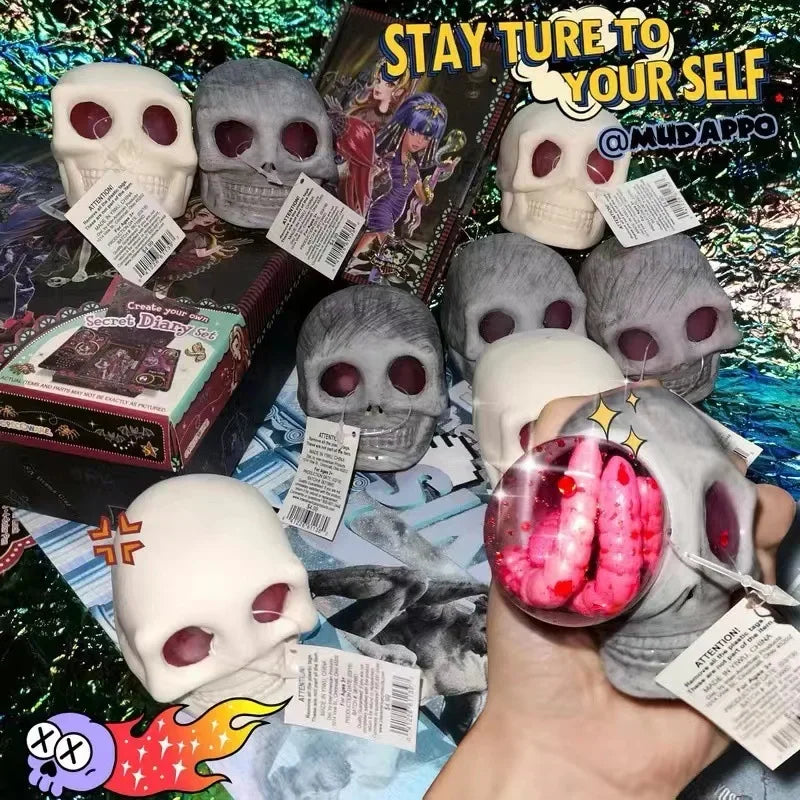 Skull Head Squeeze Fidget Toy - Wholesalus