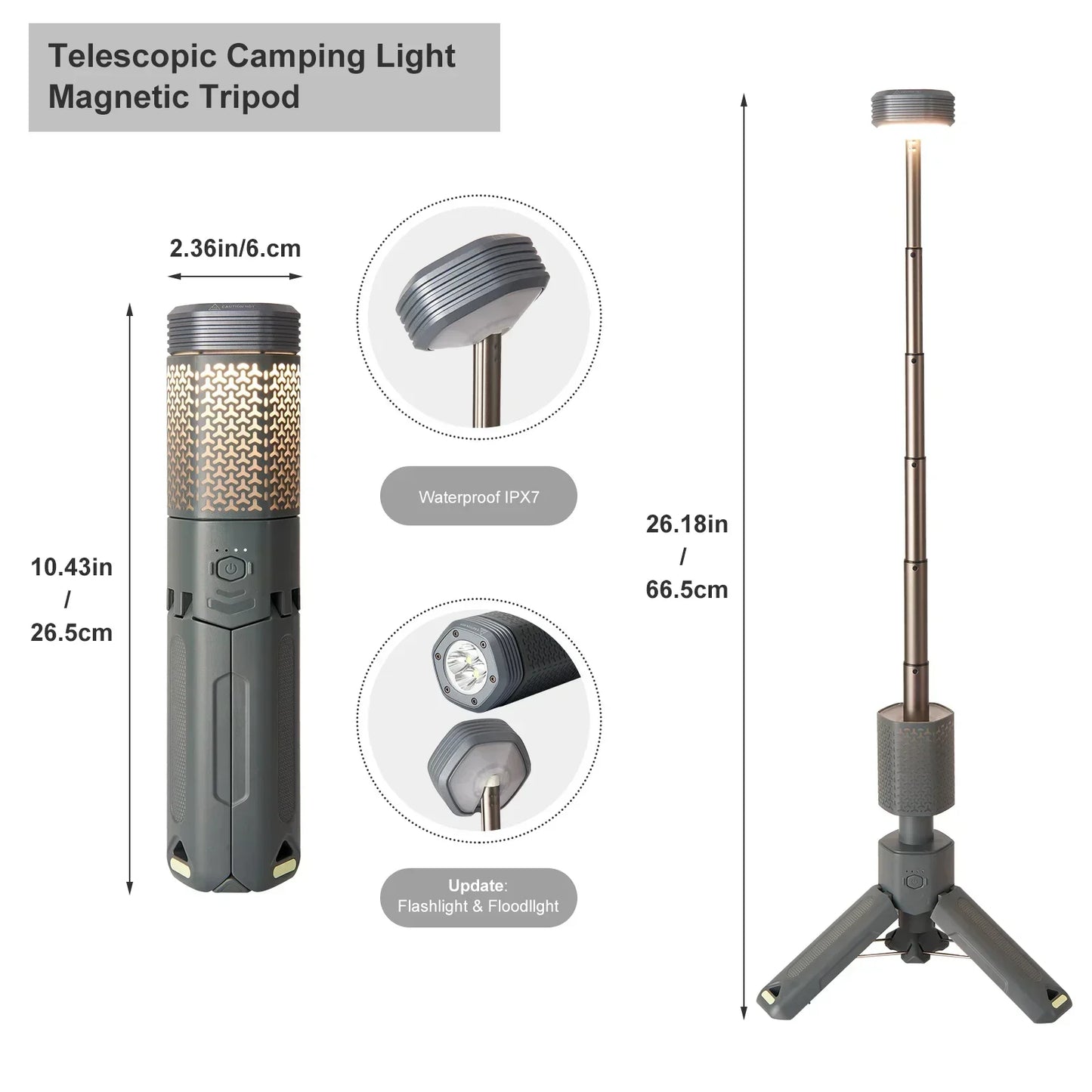 Telescopic and Collapsible Camping Light - Wholesalus