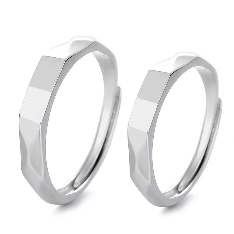 Adjustable Light Sculptured Couple Rings - Wholesalus