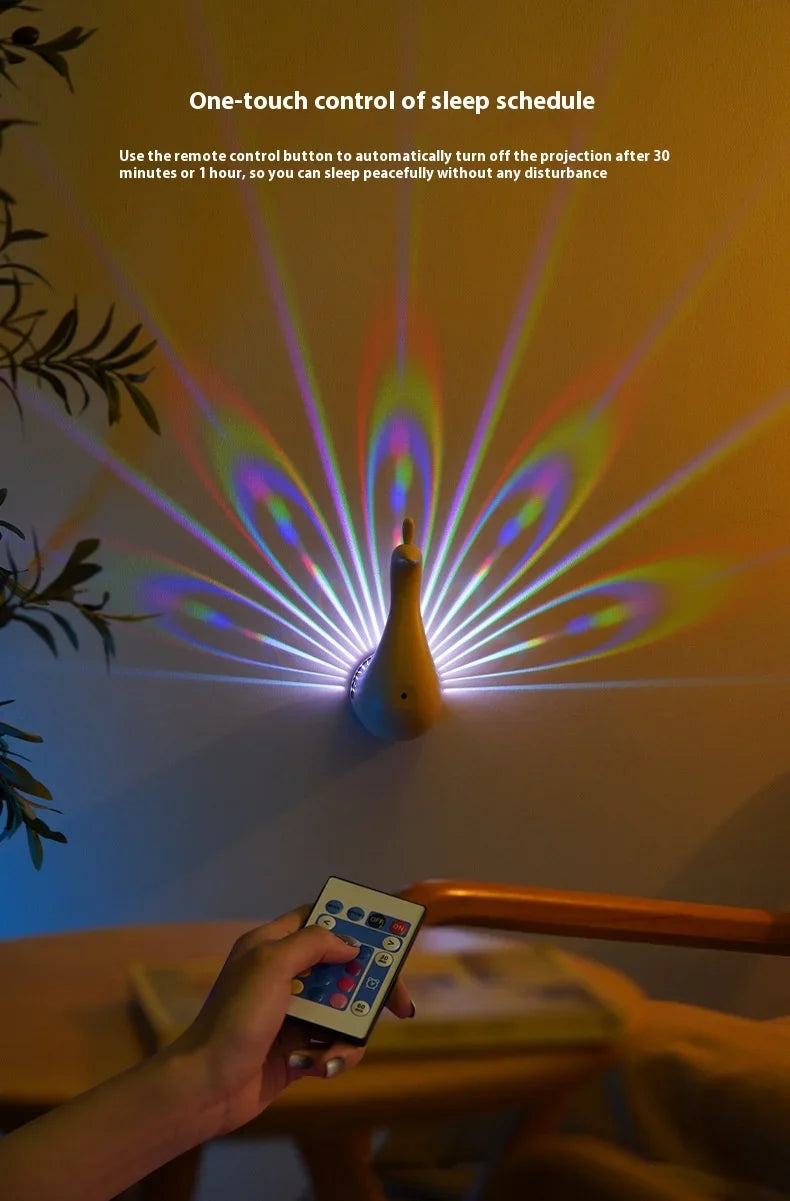 RC Colorful Peacock Wall Lamp - Wholesalus