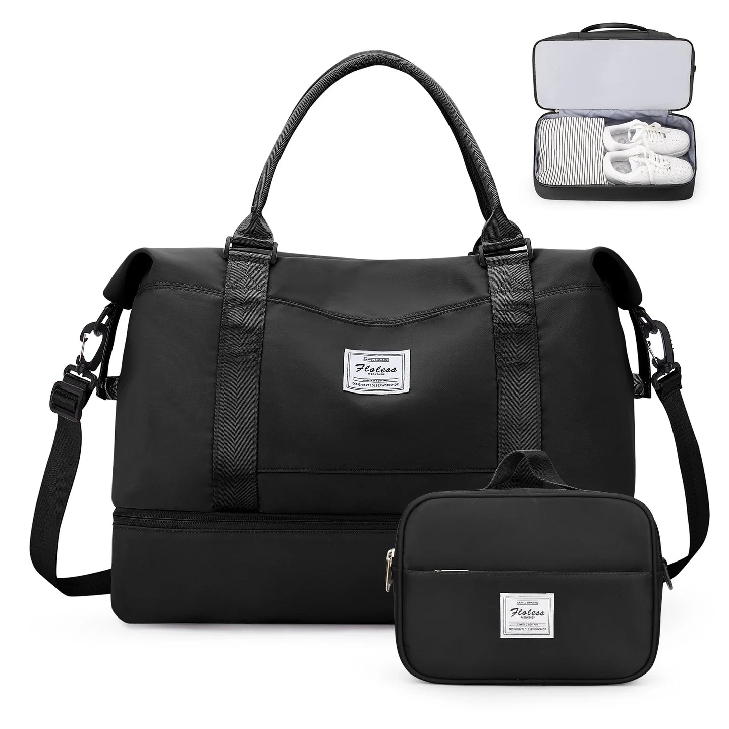 Travel Duffel Bag with Shoes Compartment - Wholesalus