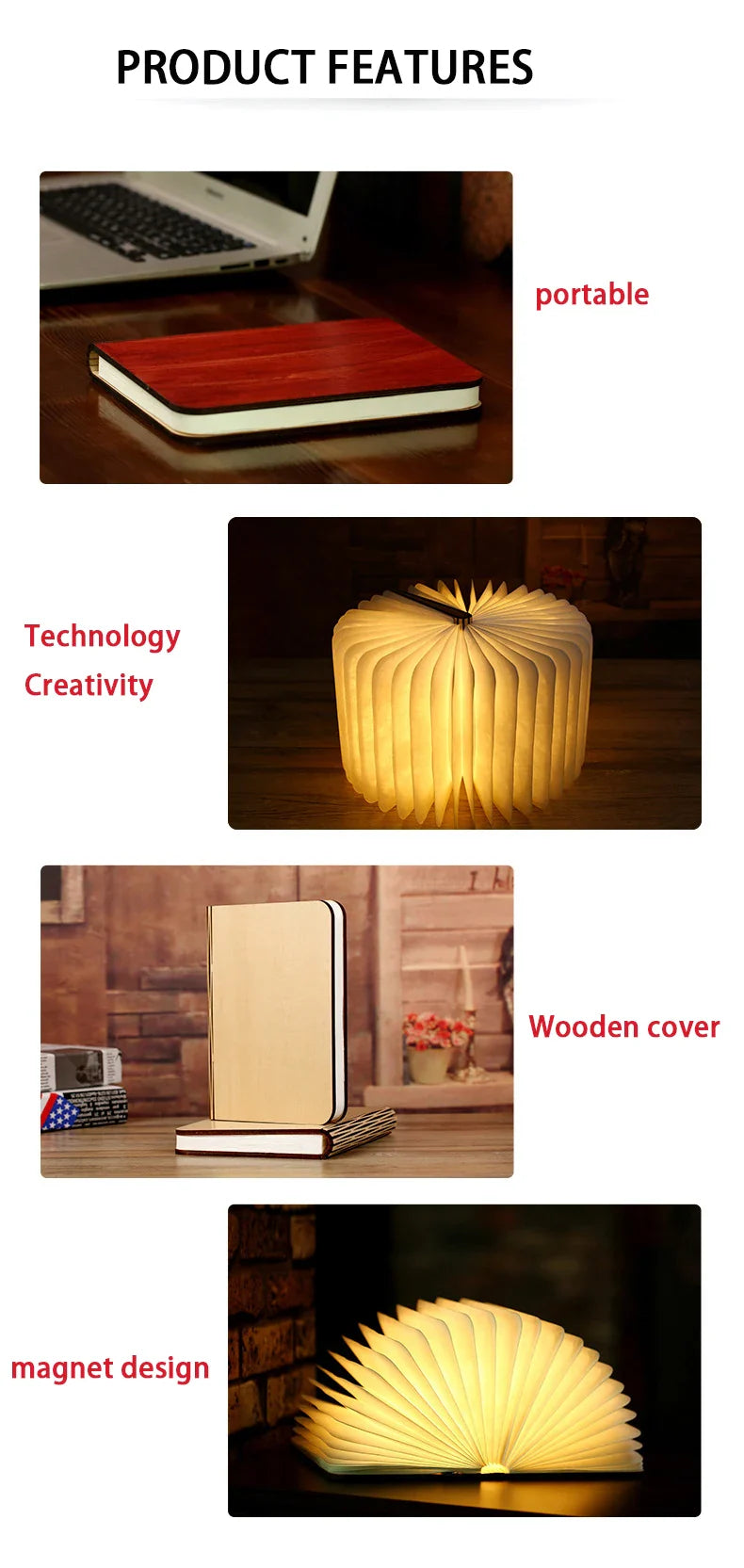 Creative Book LED Night Light - Wholesalus