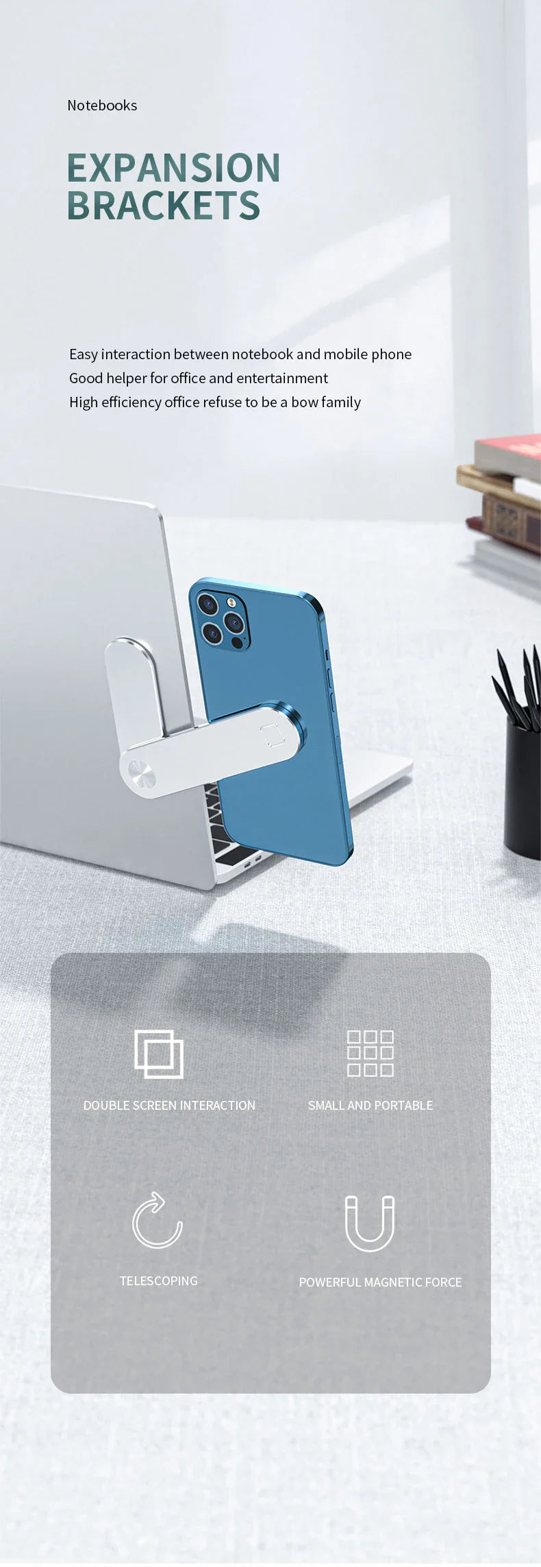 Magnetic Laptop Phone Holder - Wholesalus