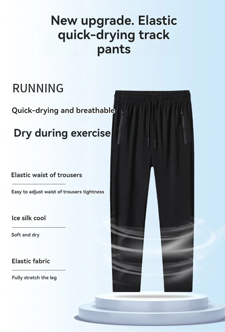 High Elastic Ice Silk Casual Pants - Wholesalus