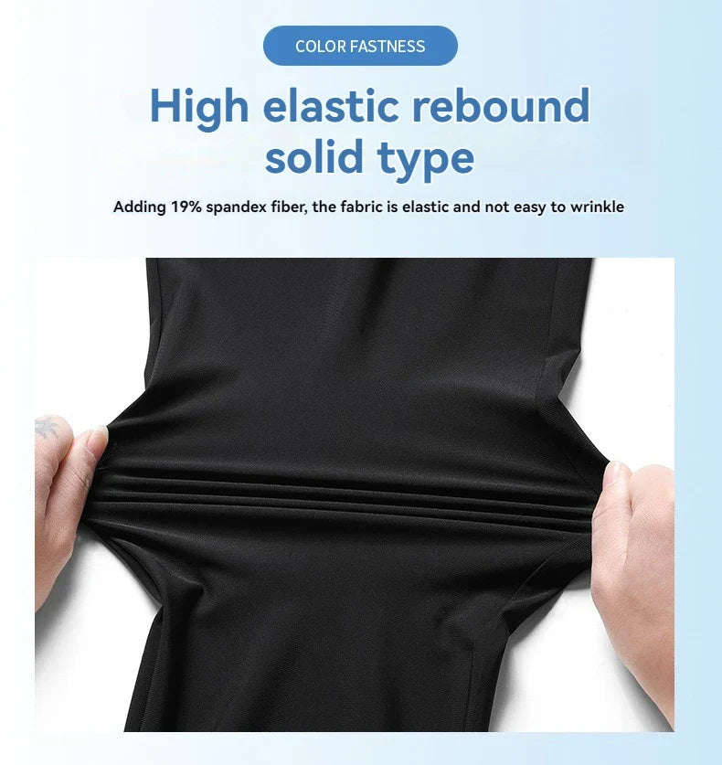 High Elastic Ice Silk Casual Pants - Wholesalus