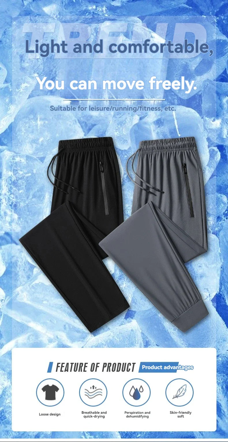 High Elastic Ice Silk Casual Pants - Wholesalus