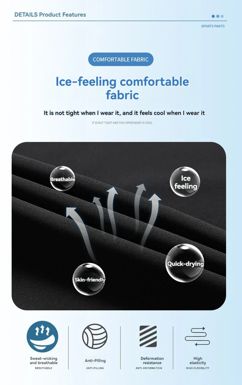 High Elastic Ice Silk Casual Pants - Wholesalus