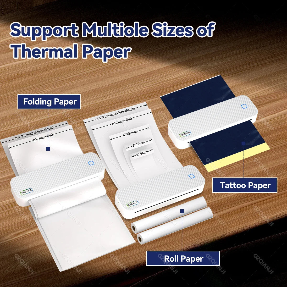 Portable Inkless Bluetooth A4 Thermal Printer - Wholesalus