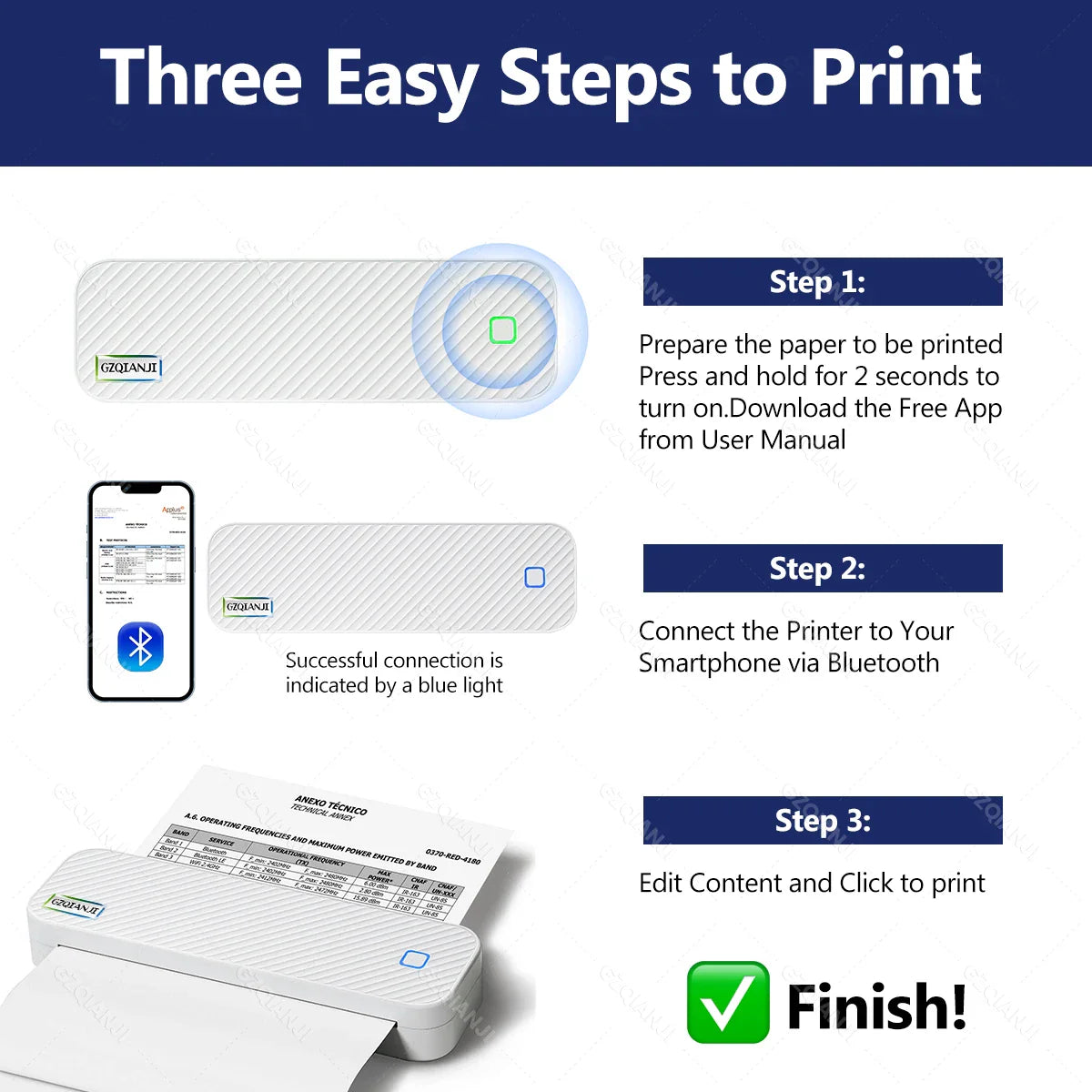 Portable Inkless Bluetooth A4 Thermal Printer - Wholesalus
