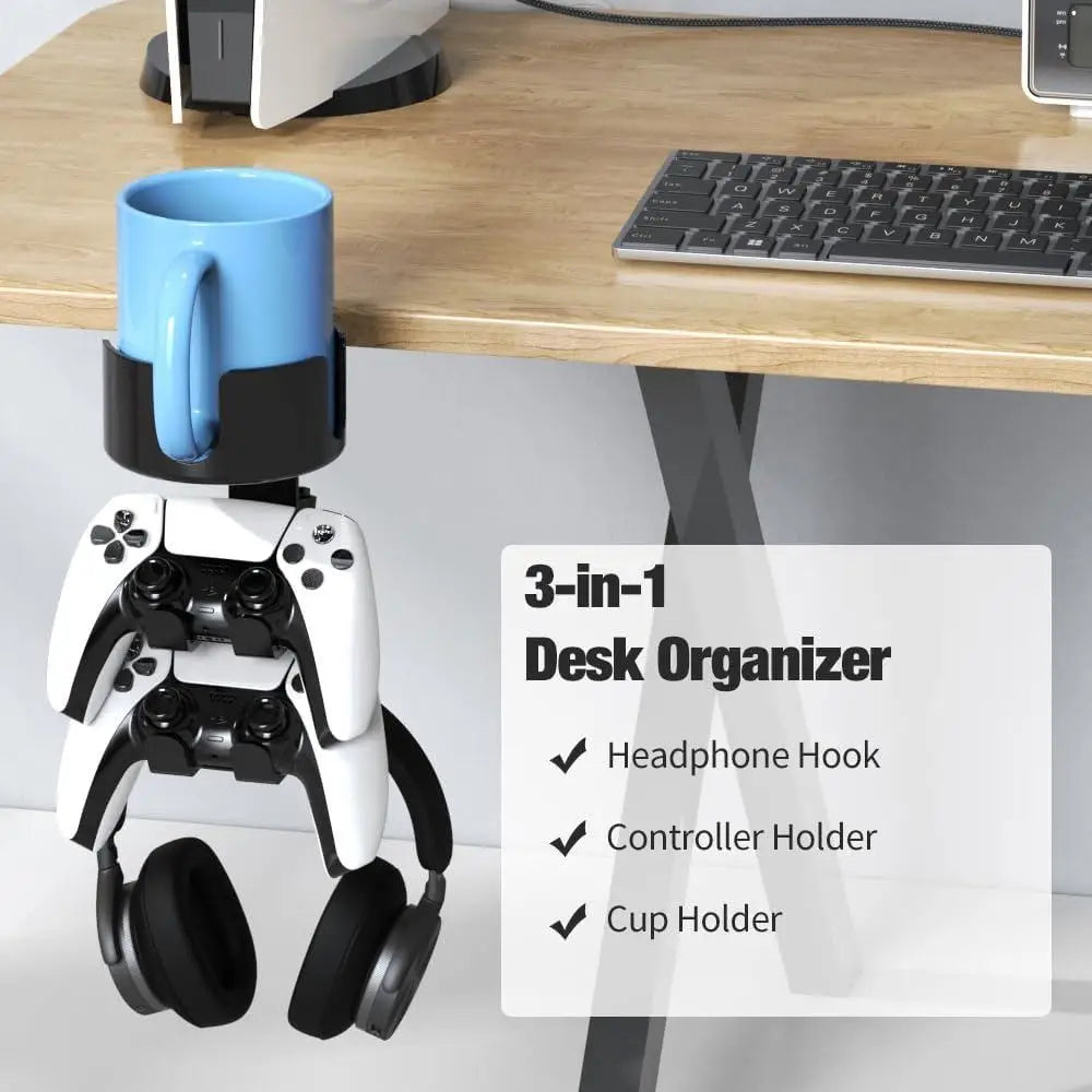 4 in 1 Desk Cup Holder with Headphone Stand - Wholesalus