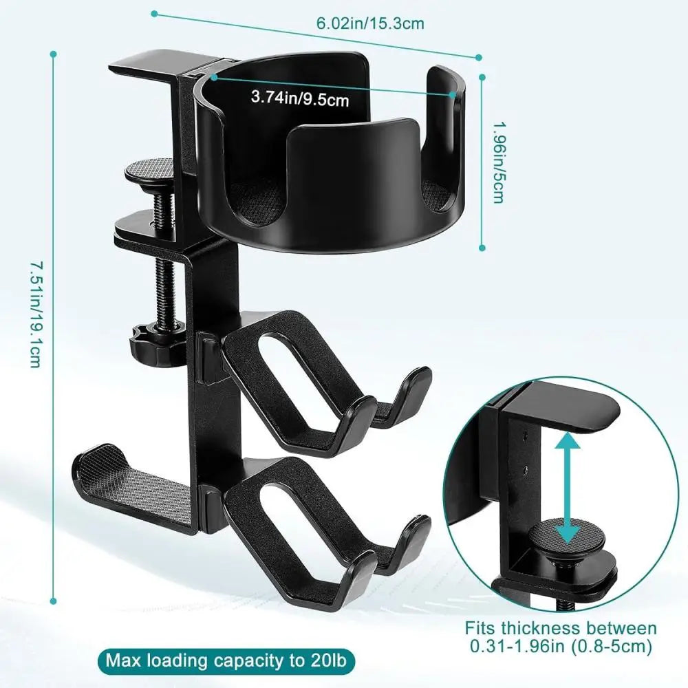 4 in 1 Desk Cup Holder with Headphone Stand - Wholesalus
