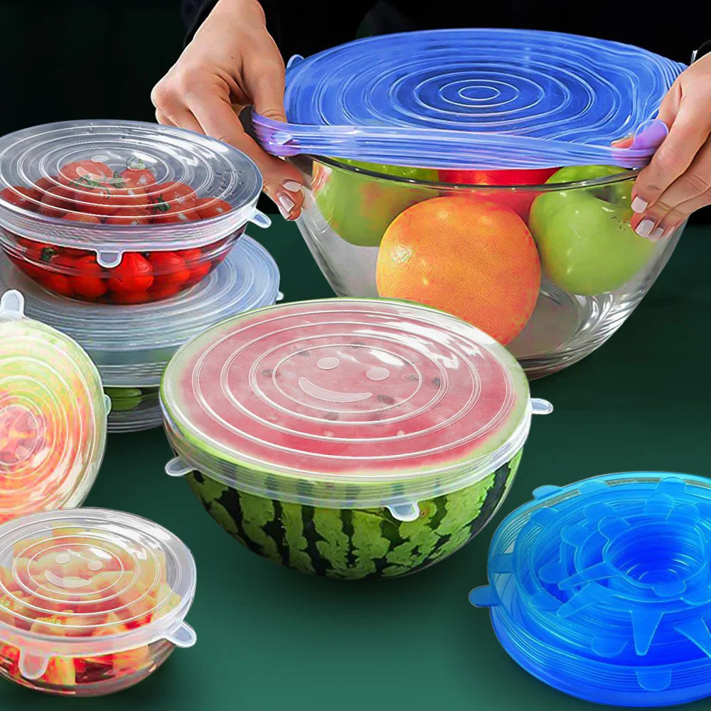 Elastic Silicone Lid Covers 6PCS - Wholesalus