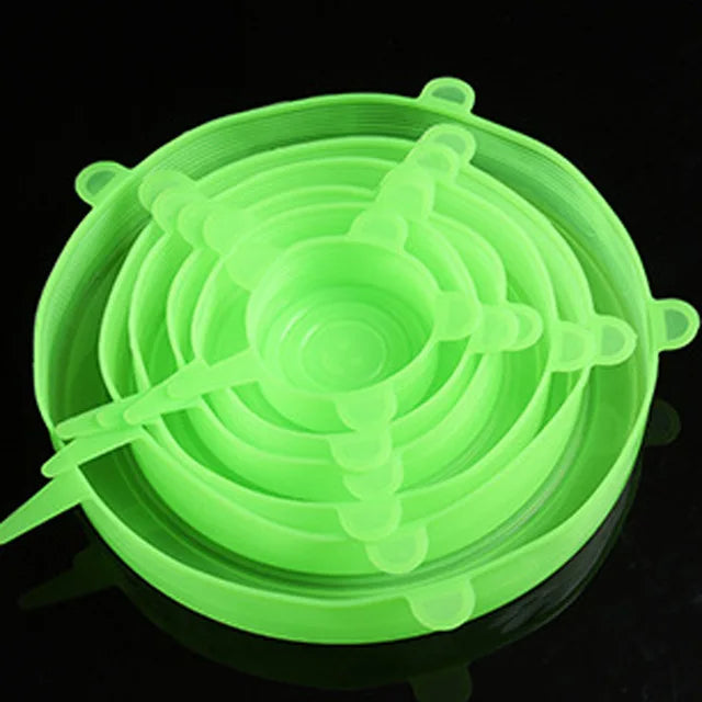 Elastic Silicone Lid Covers 6PCS - Wholesalus