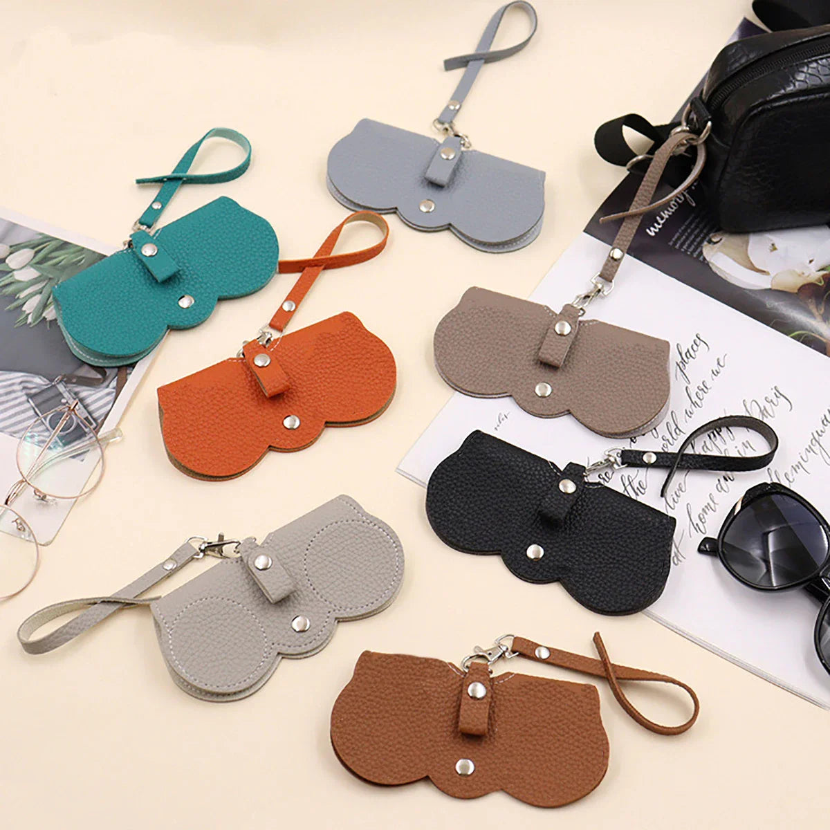 Hanging PU Leather Sunglasses Pouch - Wholesalus