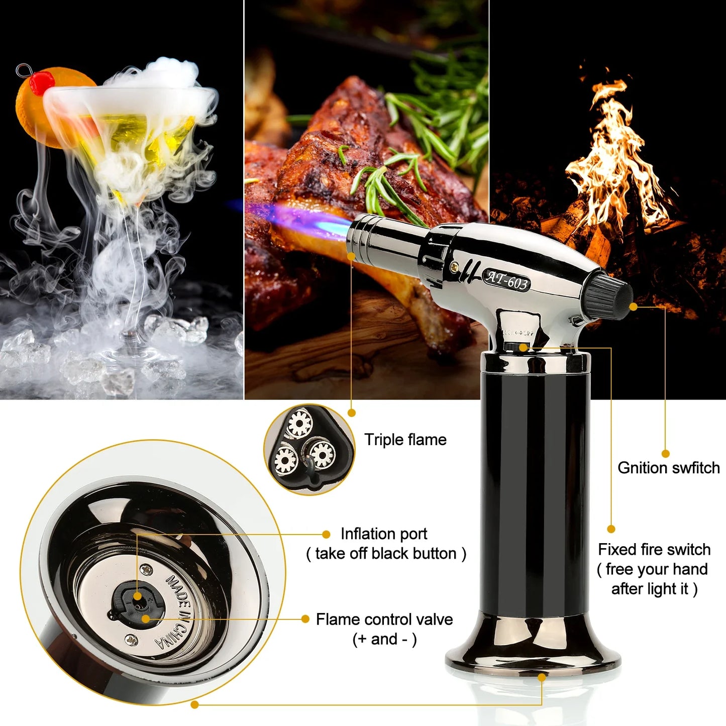 Cocktail Smoker Kit With Torch - Wholesalus