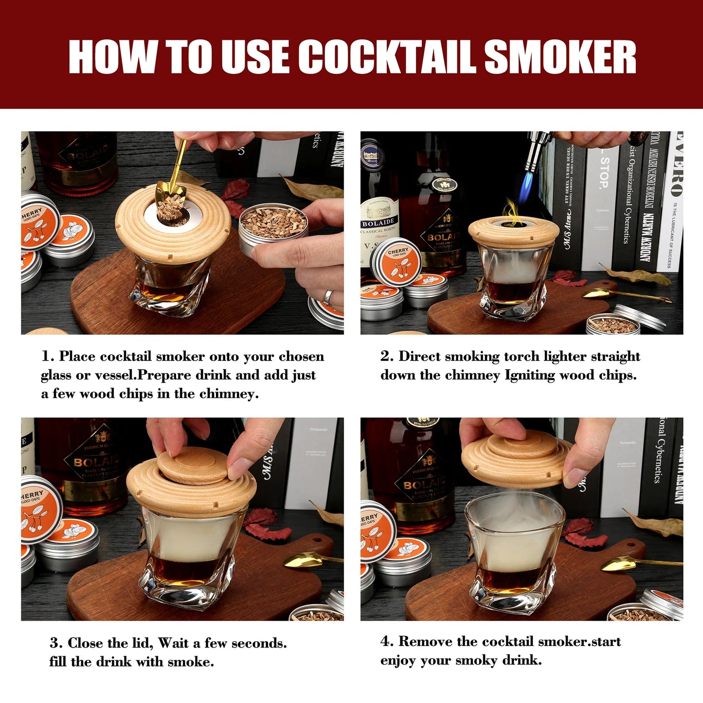 Cocktail Smoker Kit With Torch - Wholesalus