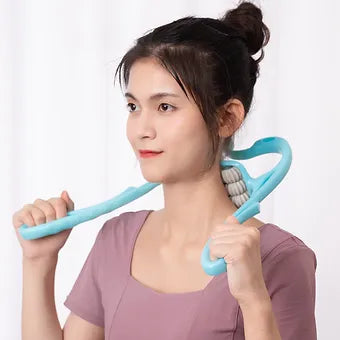 Hand roller neck massager