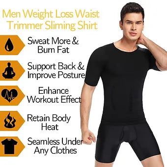 Men's Body Shaper Slimming T-Shirt - Wholesalus
