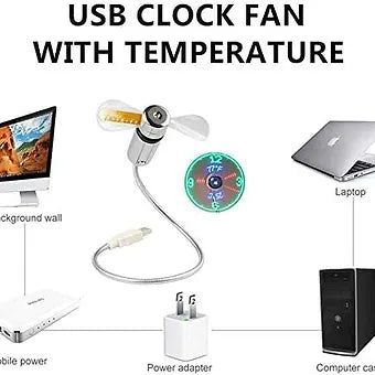 USB LED Fan Clock - Wholesalus