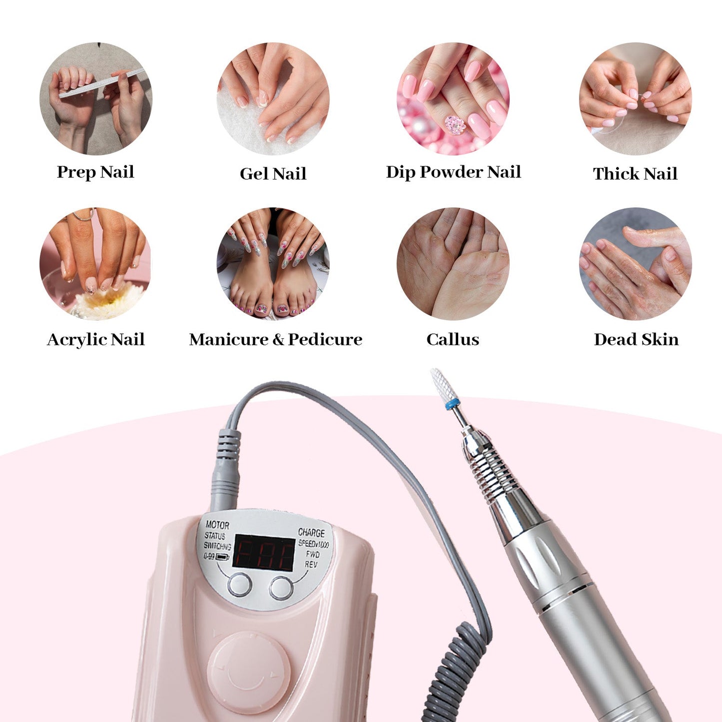 Megelin Portable Nail Drill Machine