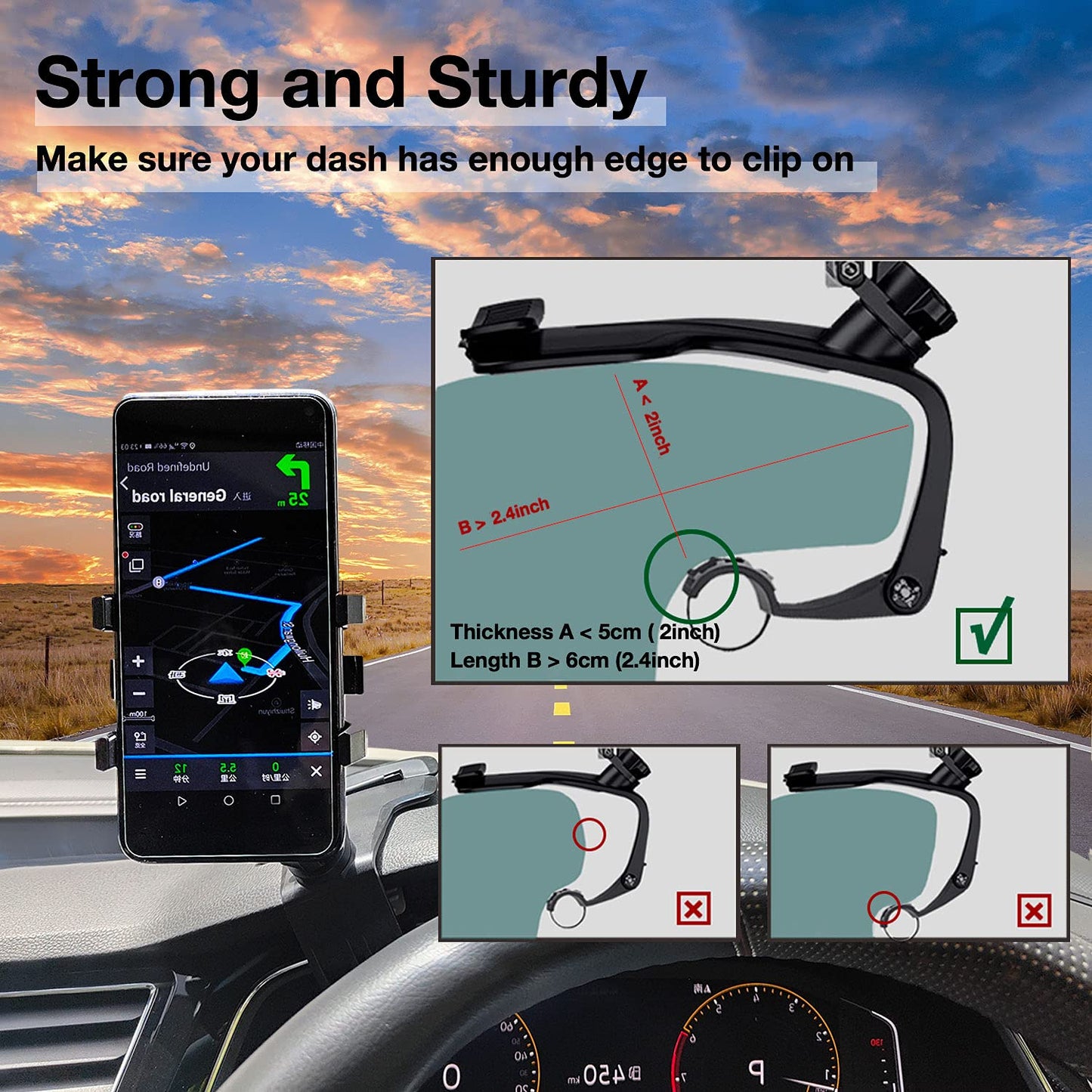 360 Degree Rotatable Car Dashboard Phone Holder