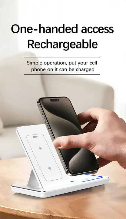 3 in 1 Foldable Wireless Charging Stand - Wholesalus