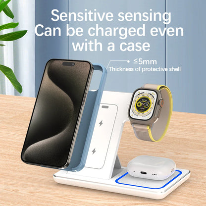 3 in 1 Foldable Wireless Charging Stand - Wholesalus