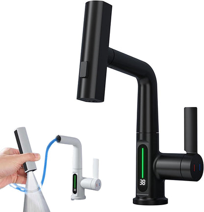 Multifunctional Digital Display Pull-out Faucet - Wholesalus