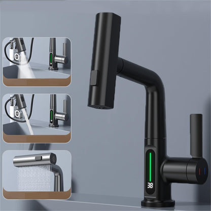 Multifunctional Digital Display Pull-out Faucet - Wholesalus