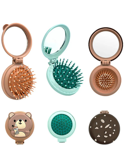 Foldable Mini Comb with Mirror - Wholesalus