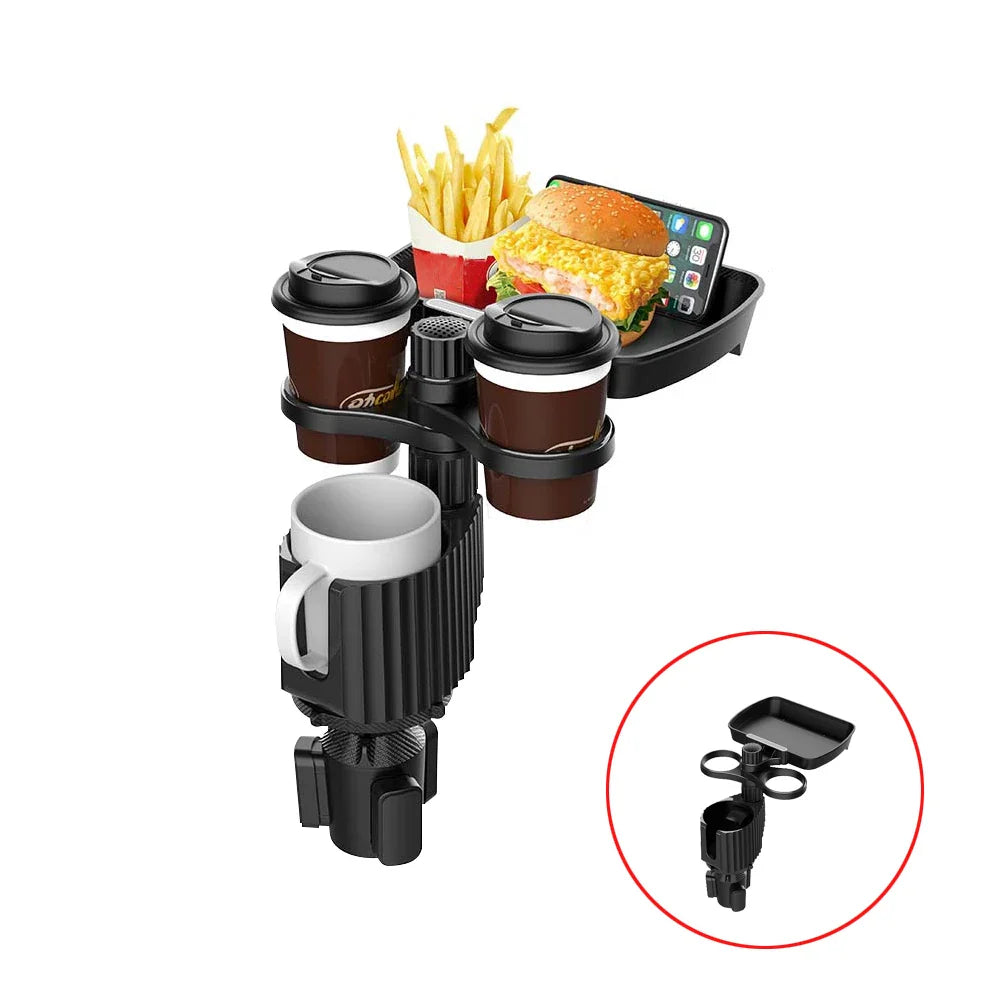 3 In 1 Adjustable Car Cup Tray with Phone Holder