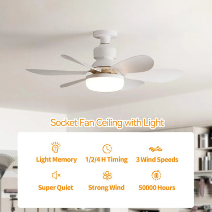 Socket Ceiling Fan with Light - Wholesalus