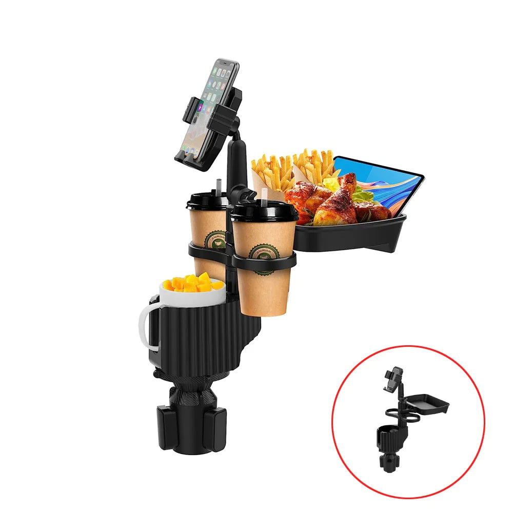 3 In 1 Adjustable Car Cup Tray with Phone Holder