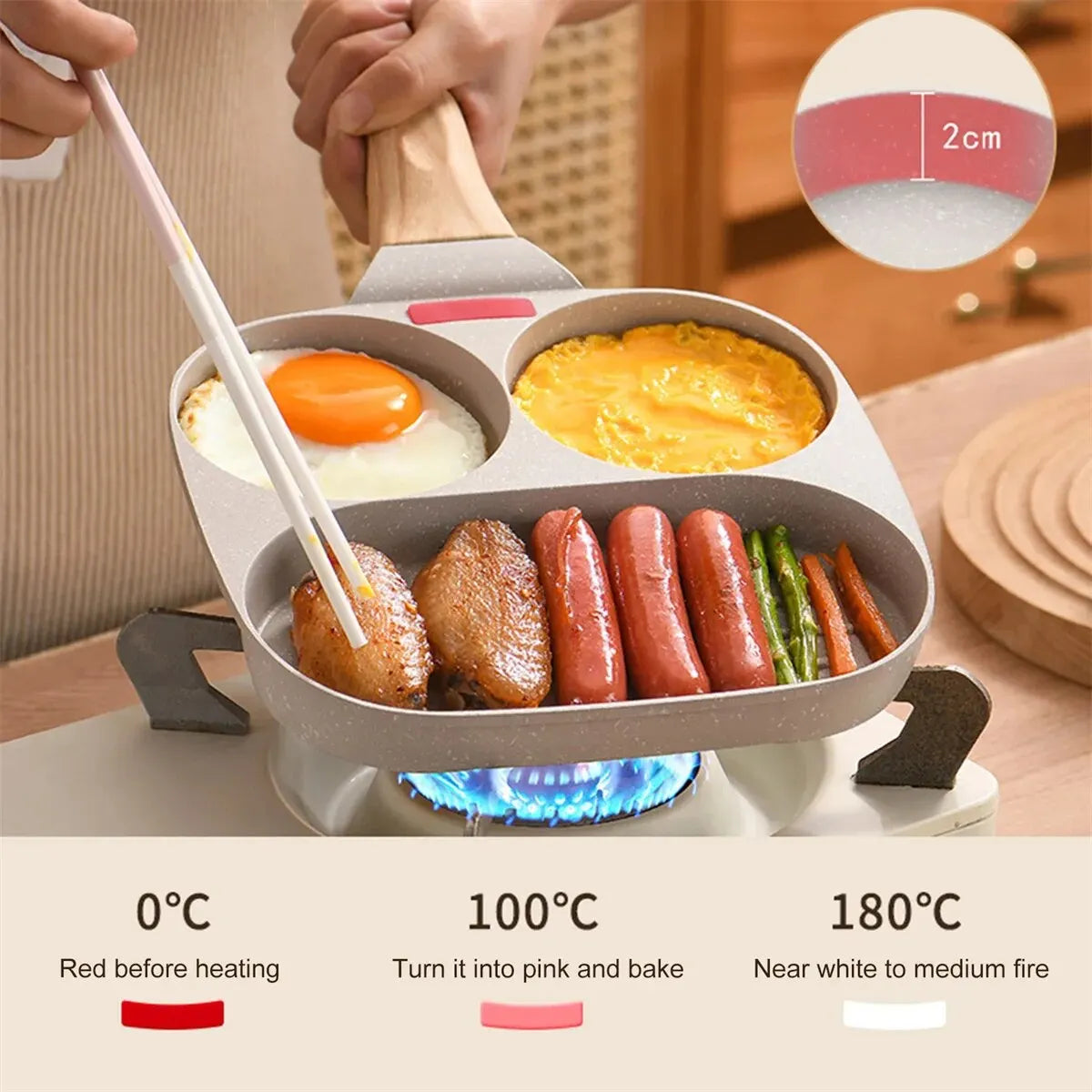 Multifunctional 3 In 1 Non-Stick Frying Pan - Wholesalus