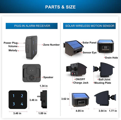 Solar Wireless Long Range Motion Sensor System - Wholesalus