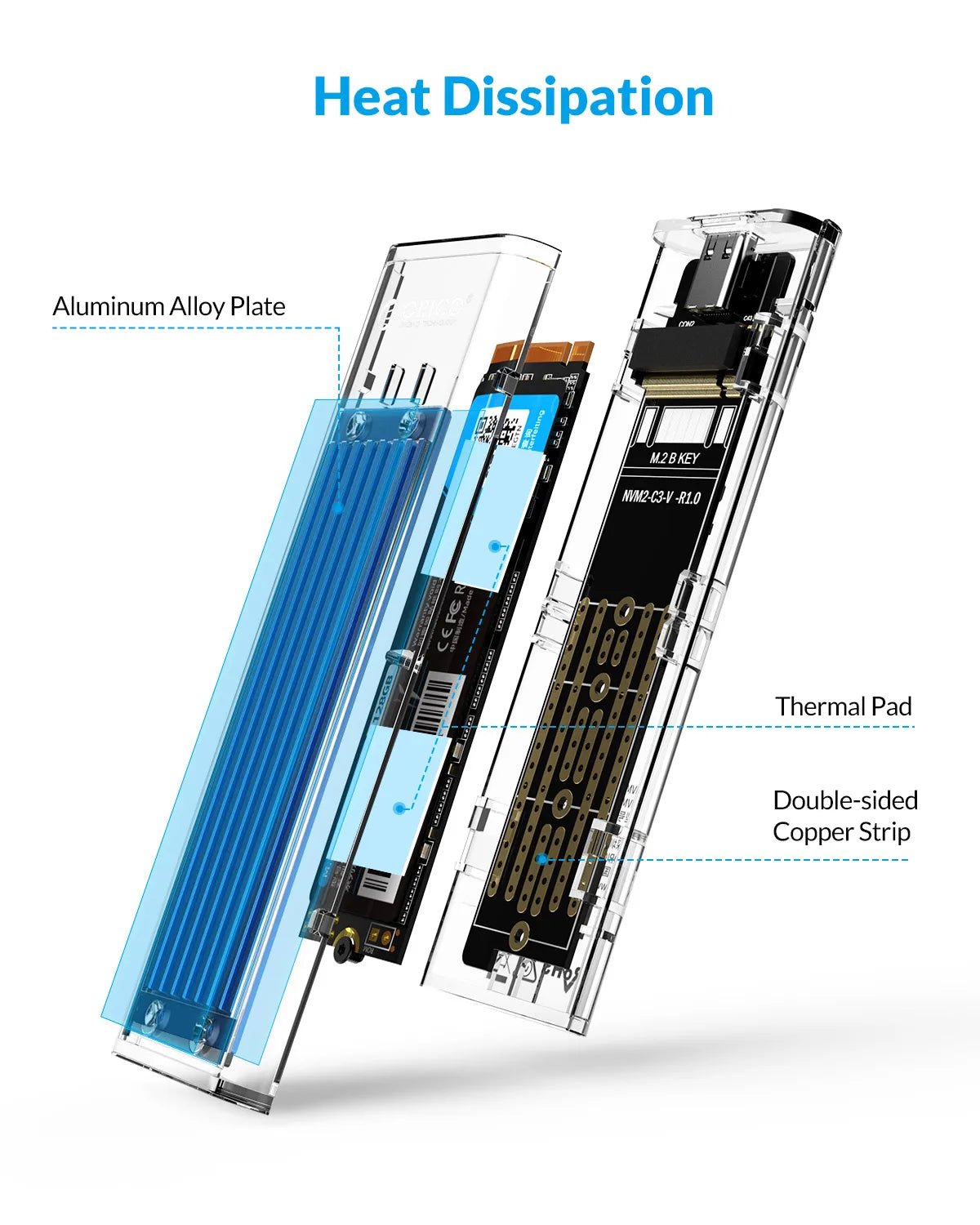 Transparent Hard Drive SSD Enclosure